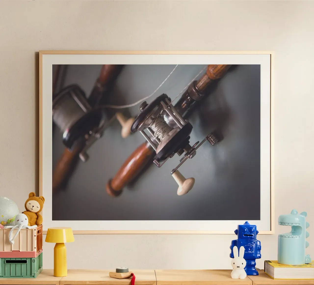 Canne da pesca poster con telaio in plastica da Dave Hare Photography