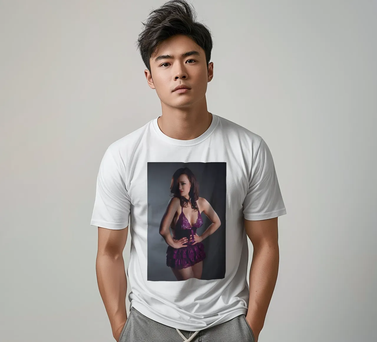 Bettsie in viola t-shirt da Dave Hare Photography