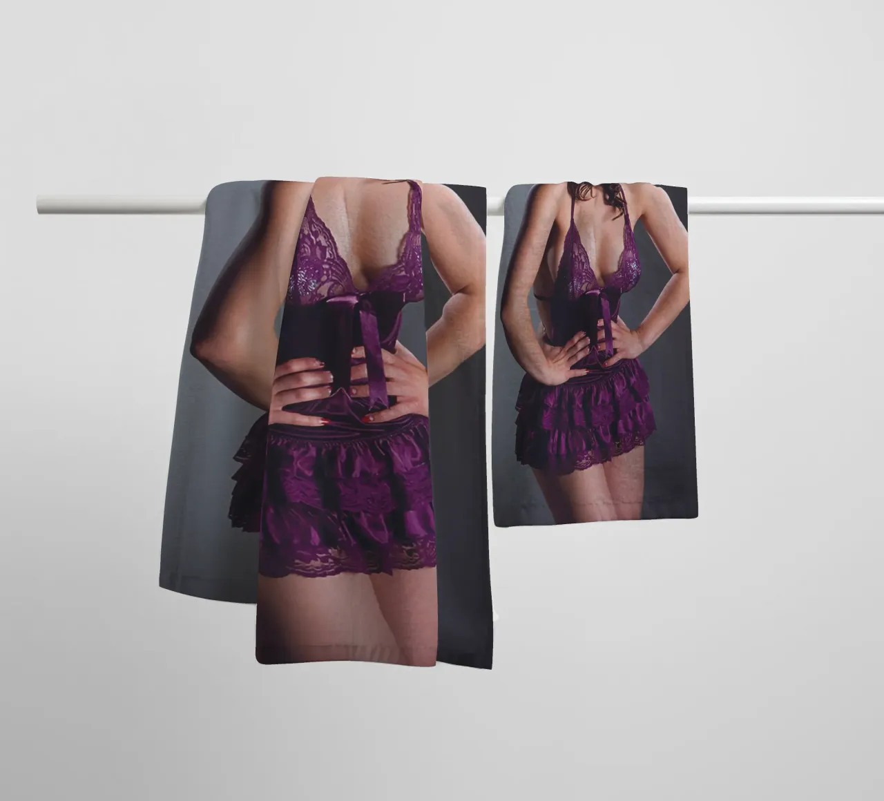Bettsie in viola asciugamano da bagno da Dave Hare Photography