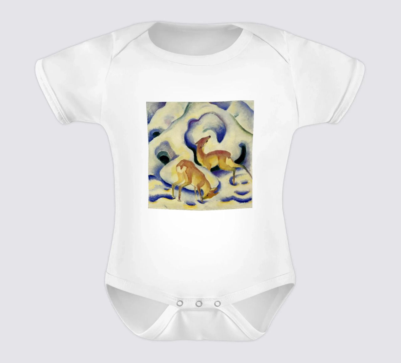 Franz Marc - Hirsche im Schnee Kurzarm Babybody von ARTOTHEK