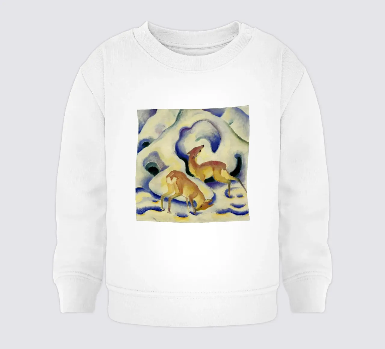 Franz Marc - Hert in de sneeuw baby sweatshirt van ARTOTHEK