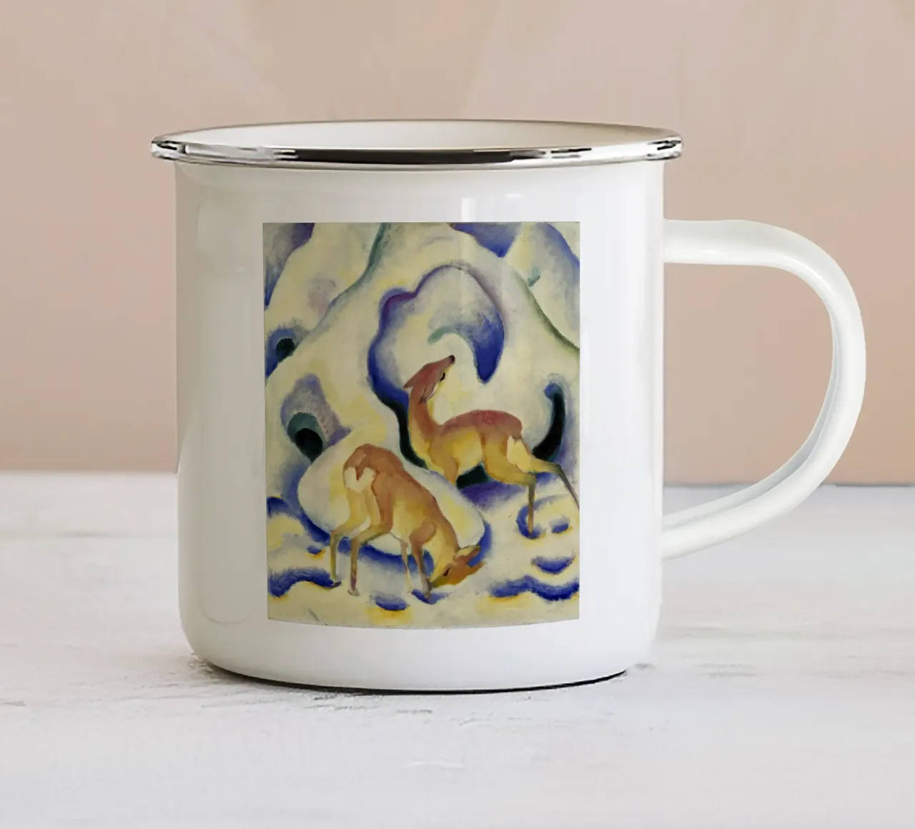 Franz Marc - Hirsche im Schnee Emaille Tasse von ARTOTHEK