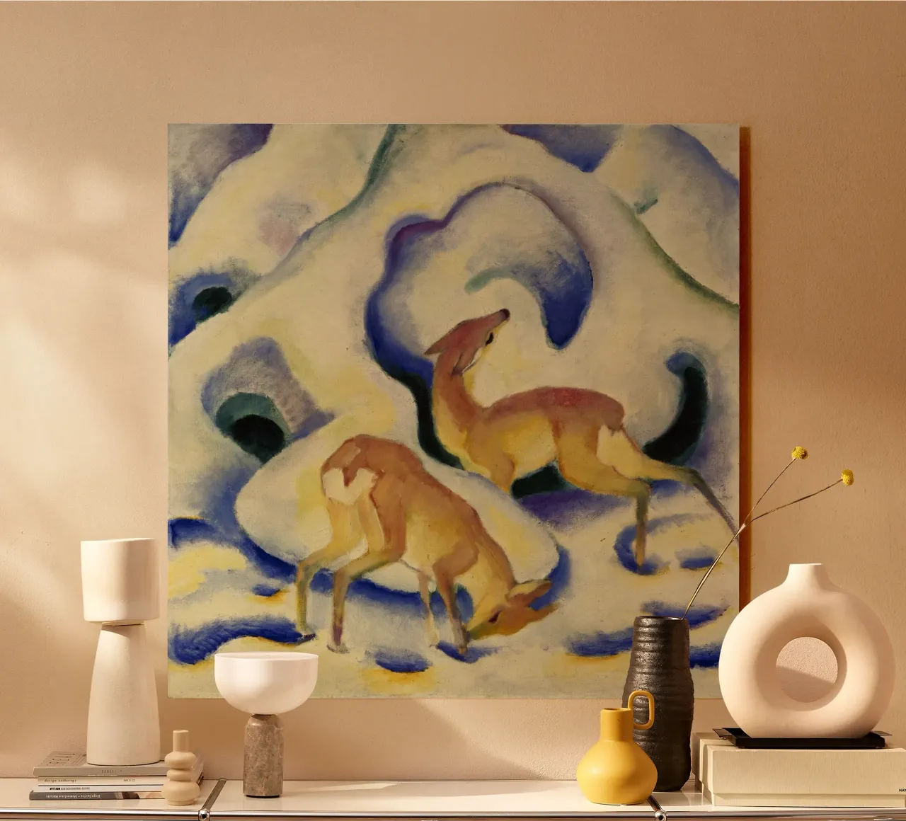 Franz Marc - Cervo nella neve plexiglass da ARTOTHEK