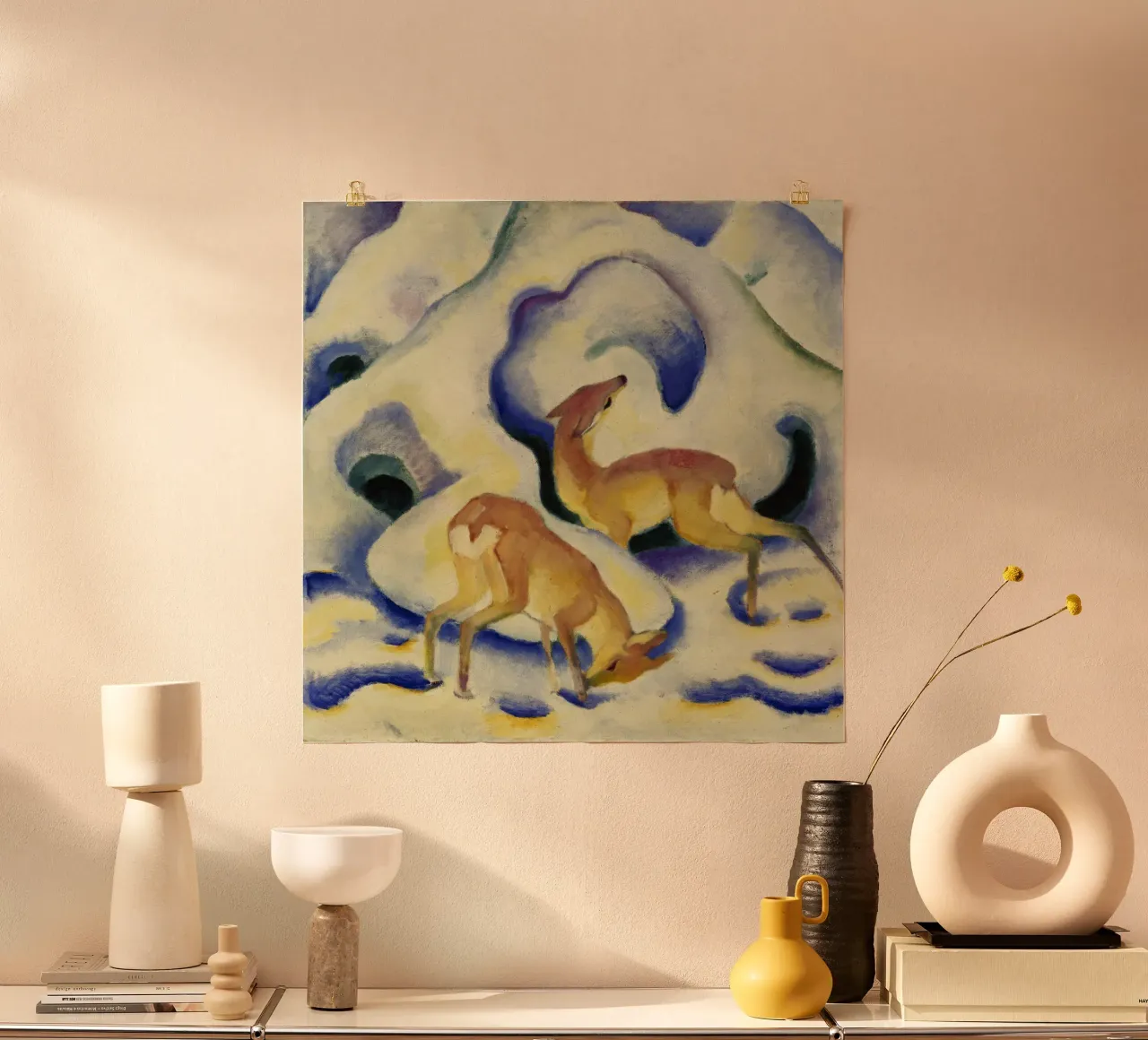 Franz Marc - Ciervo en la nieve hahnemühle de ARTOTHEK