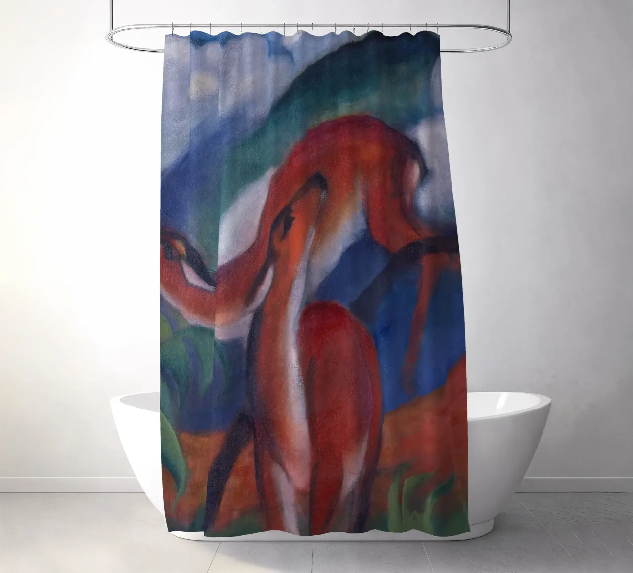 Franz Marc - Il Cervo Rosso II. tenda da doccia da ARTOTHEK
