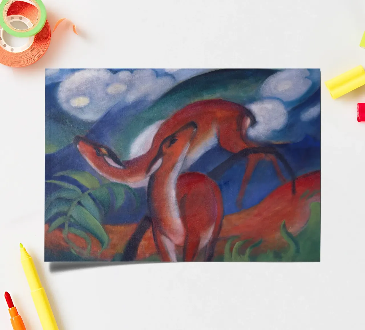 Franz Marc - The Red Deer II. sticker sheet by ARTOTHEK