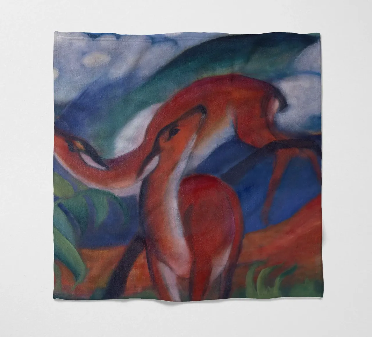 Franz Marc - Il Cervo Rosso II. coperta in pile da ARTOTHEK