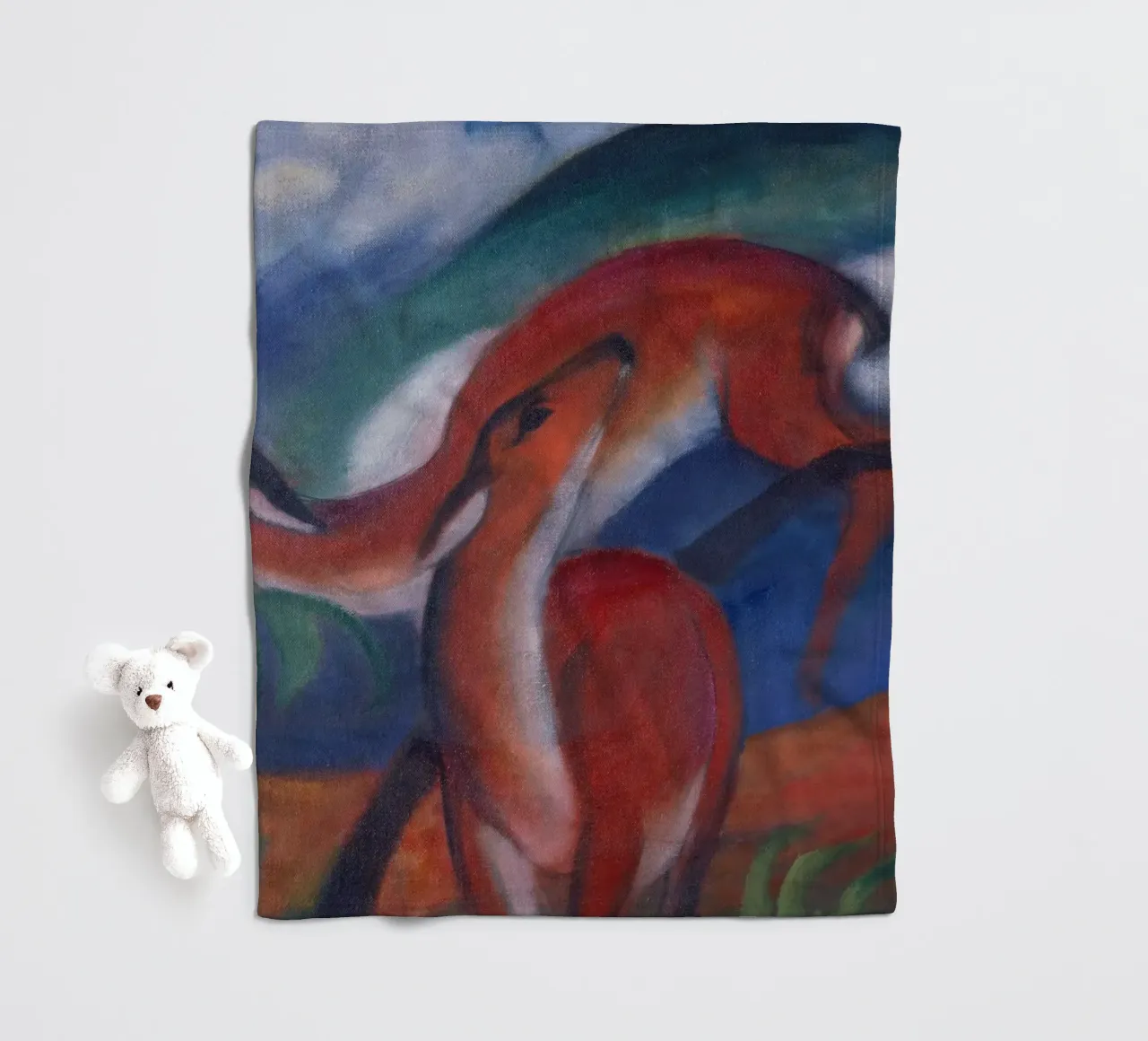 Franz Marc - Il Cervo Rosso II. coperta in pile da ARTOTHEK