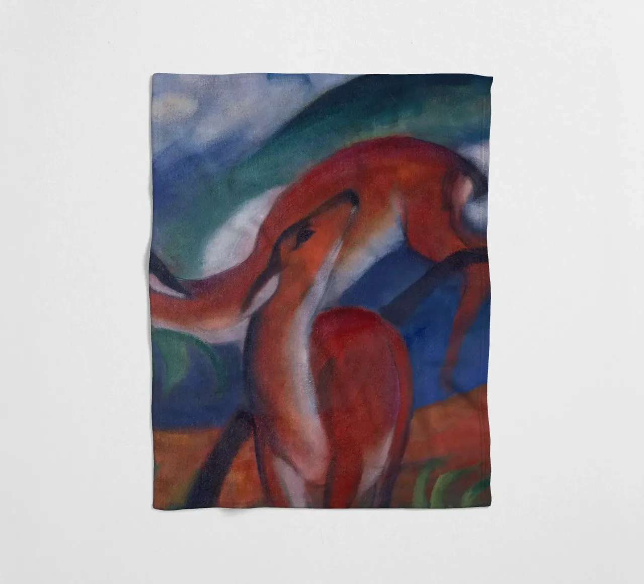 Franz Marc - Il Cervo Rosso II. coperta in pile da ARTOTHEK