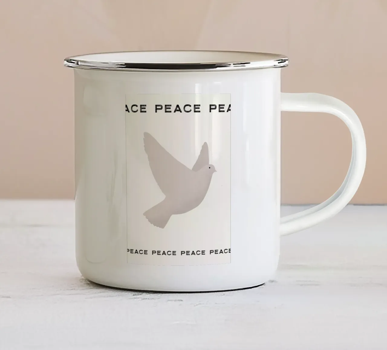 PEACE tazza in smalto da STUDIO LEEMO