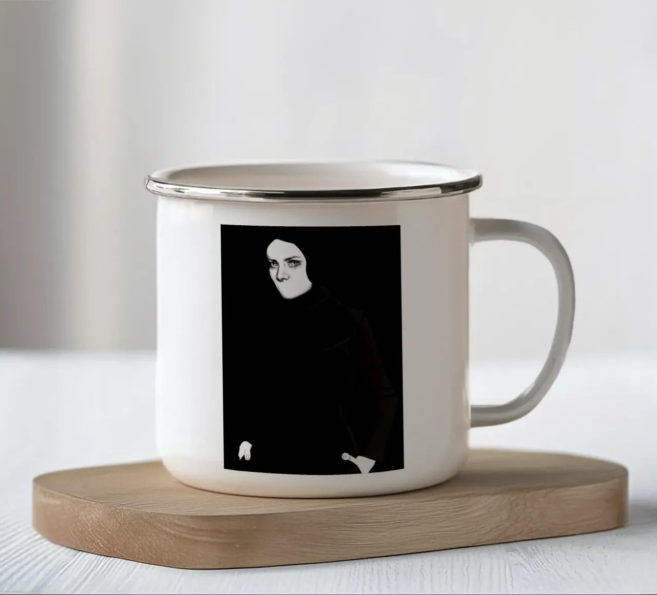 Speachless enamel mug by Agnes KR Patience