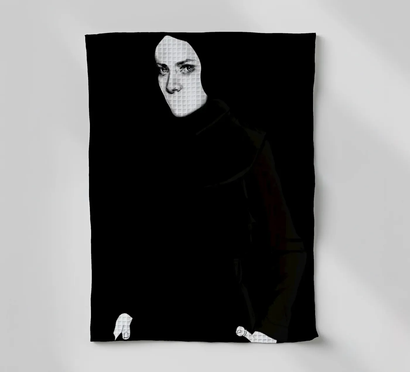 Speachless tea towel by Agnes KR Patience