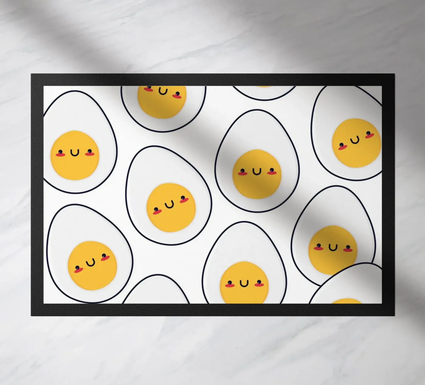 Kawaii eggs pattern doormat by Happypatterns