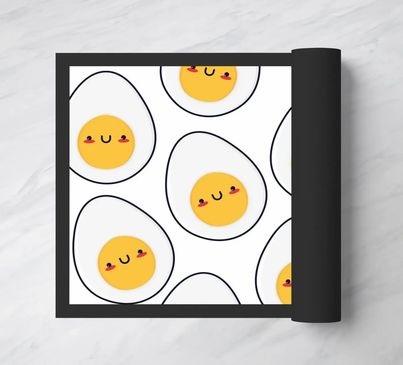 Kawaii eggs pattern doormat by Happypatterns