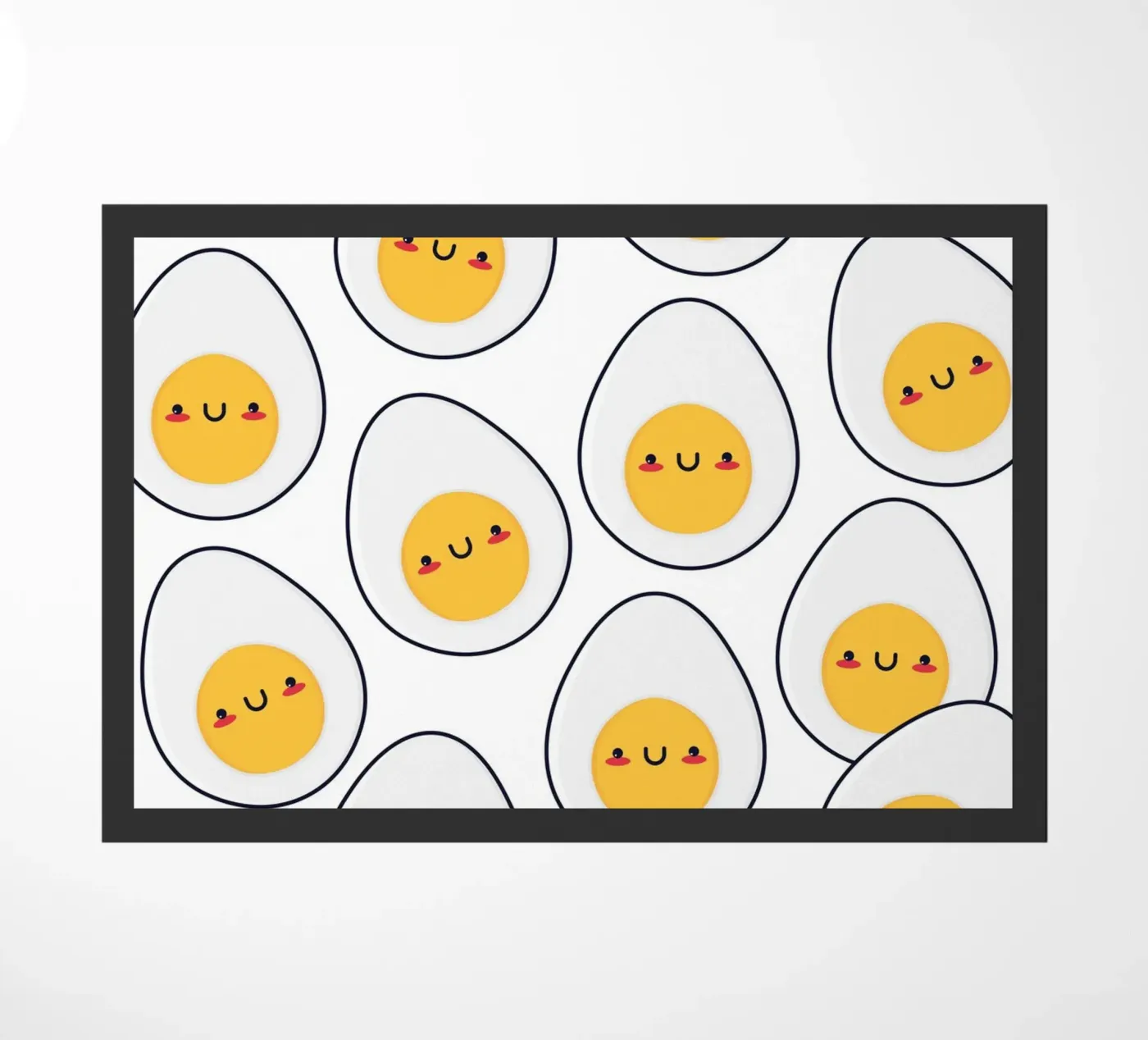 Kawaii eggs pattern doormat by Happypatterns