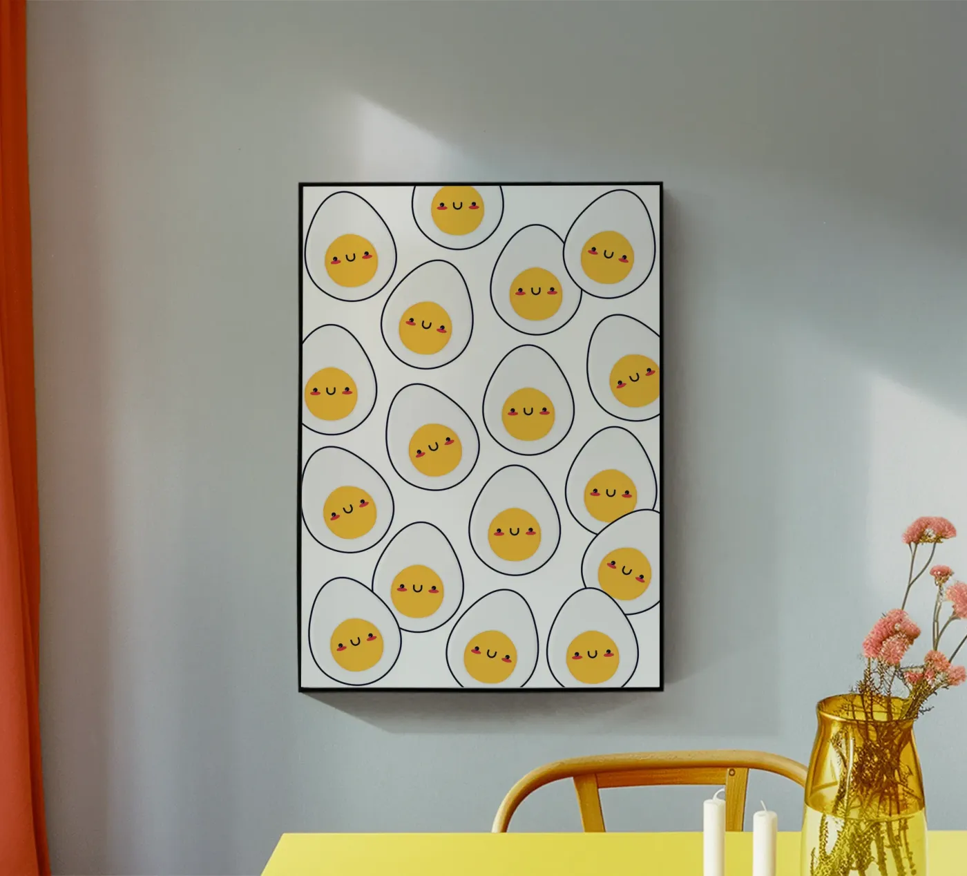 Kawaii eggs pattern plexiglass da Happypatterns