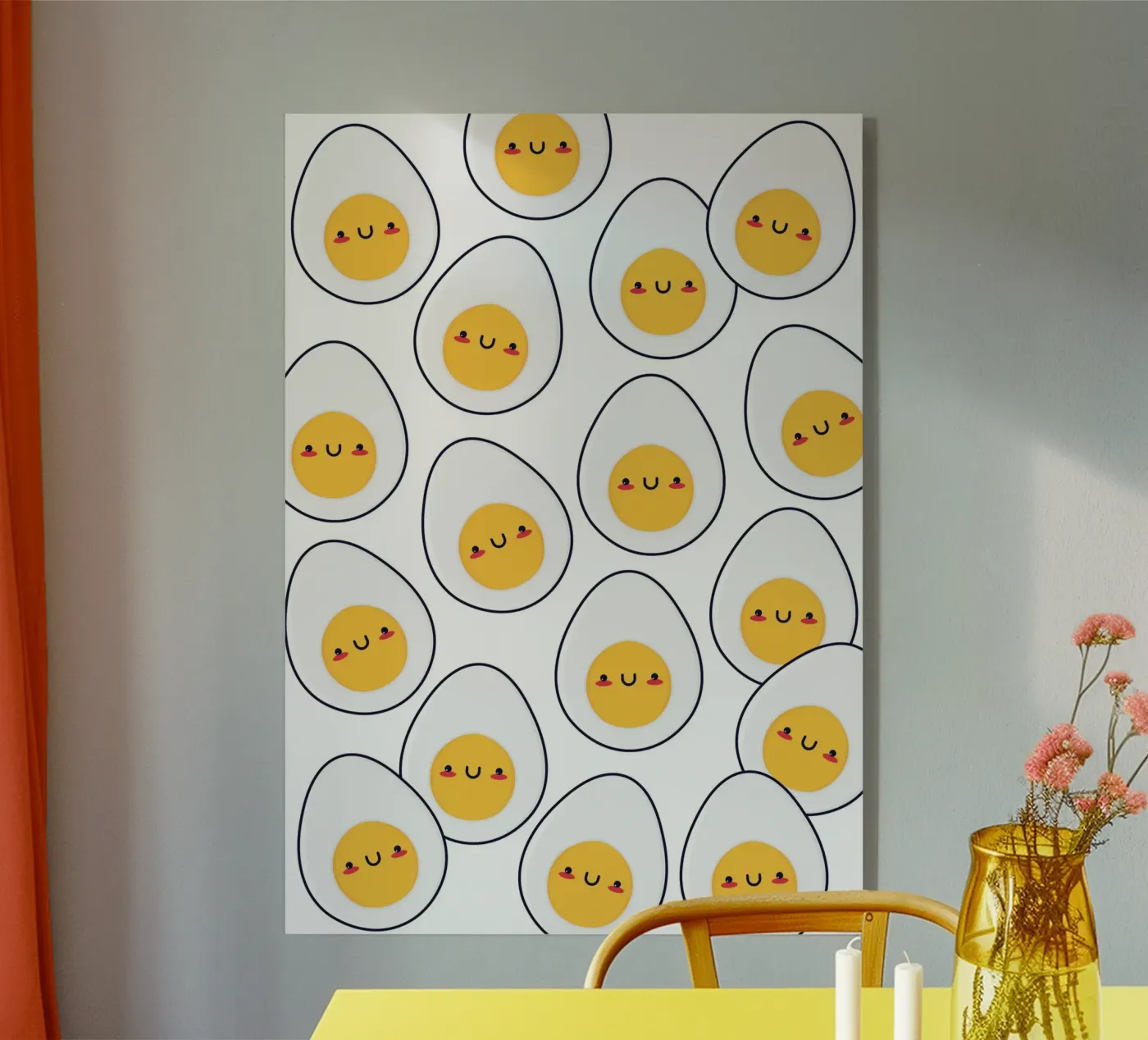 Kawaii eggs pattern plexiglass da Happypatterns