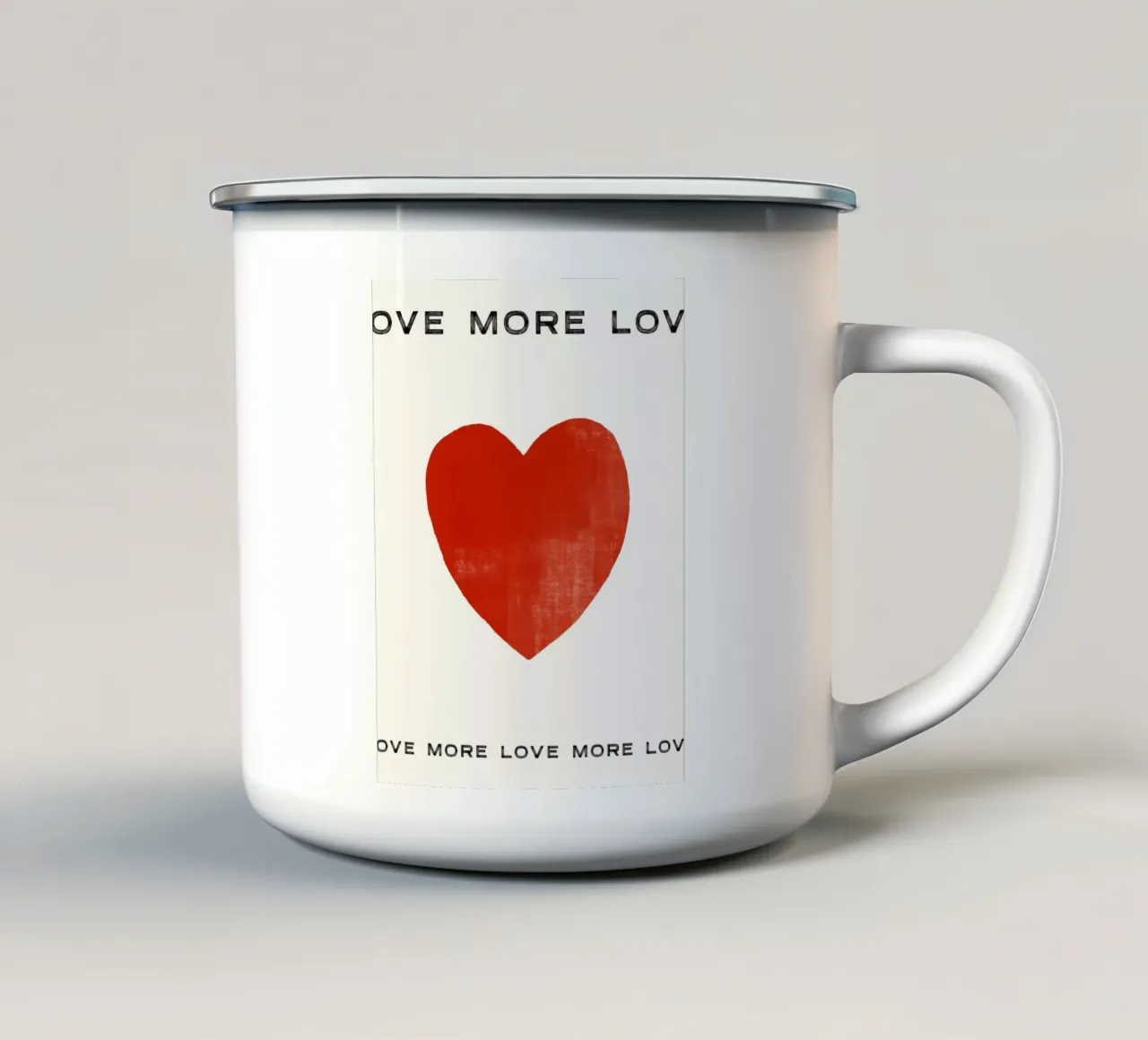 MORE LOVE tazza in smalto da STUDIO LEEMO