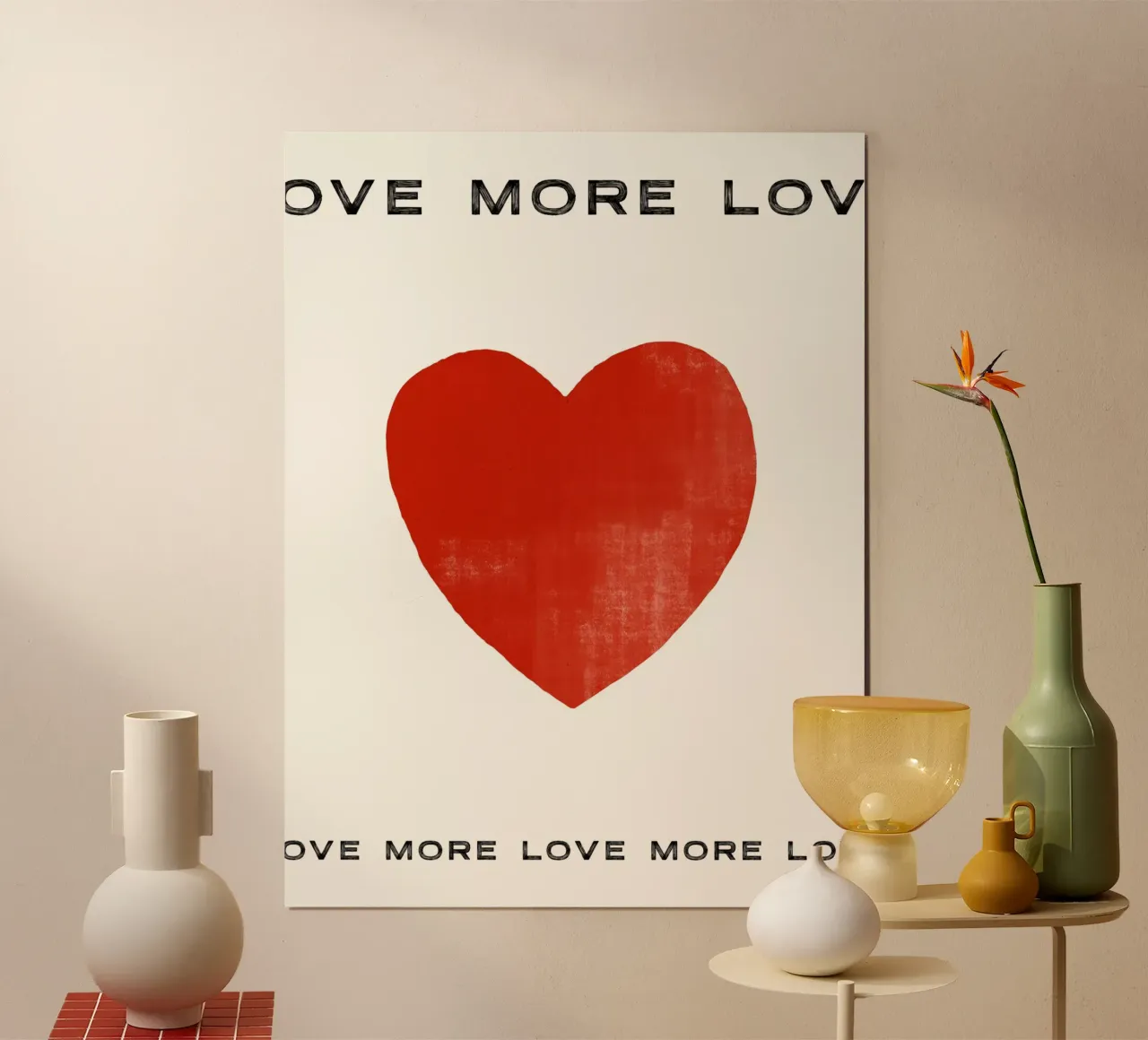 MORE LOVE poster con telaio in plastica da STUDIO LEEMO