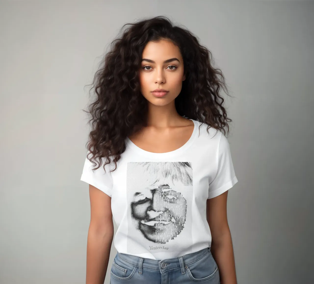 Gisteren Tekstkunst dames t-shirt getailleerd van Gunawan Rb
