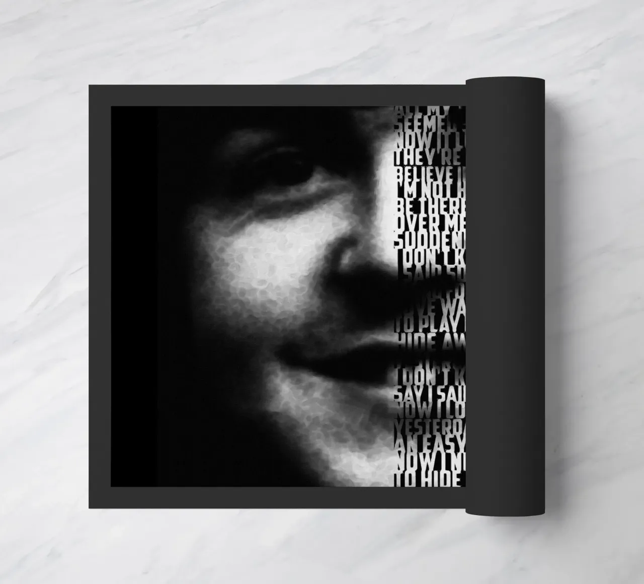 Gestern Textkunst Fußmatte von Gunawan Rb