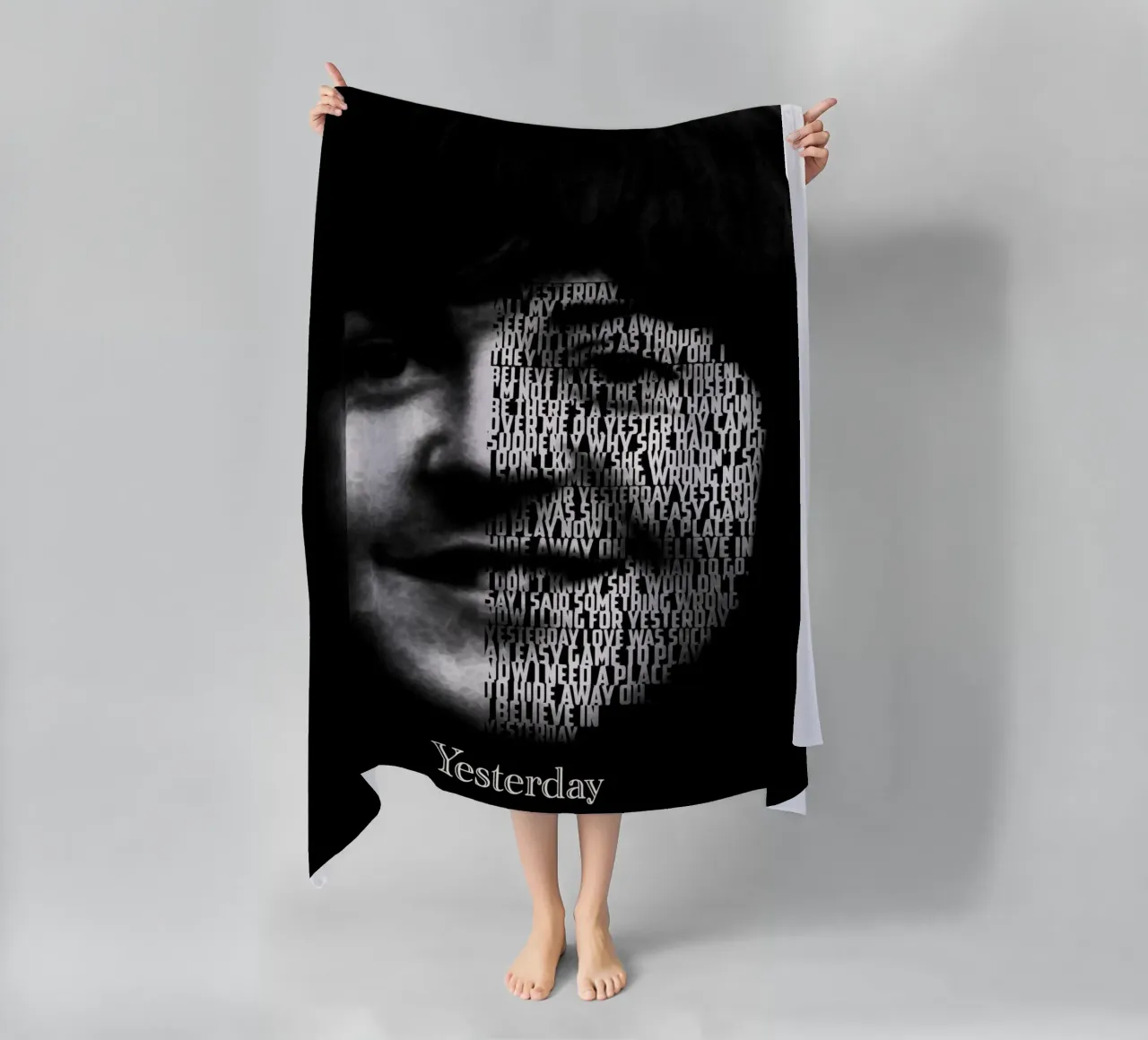 Gisteren Tekstkunst strandhanddoek van Gunawan Rb