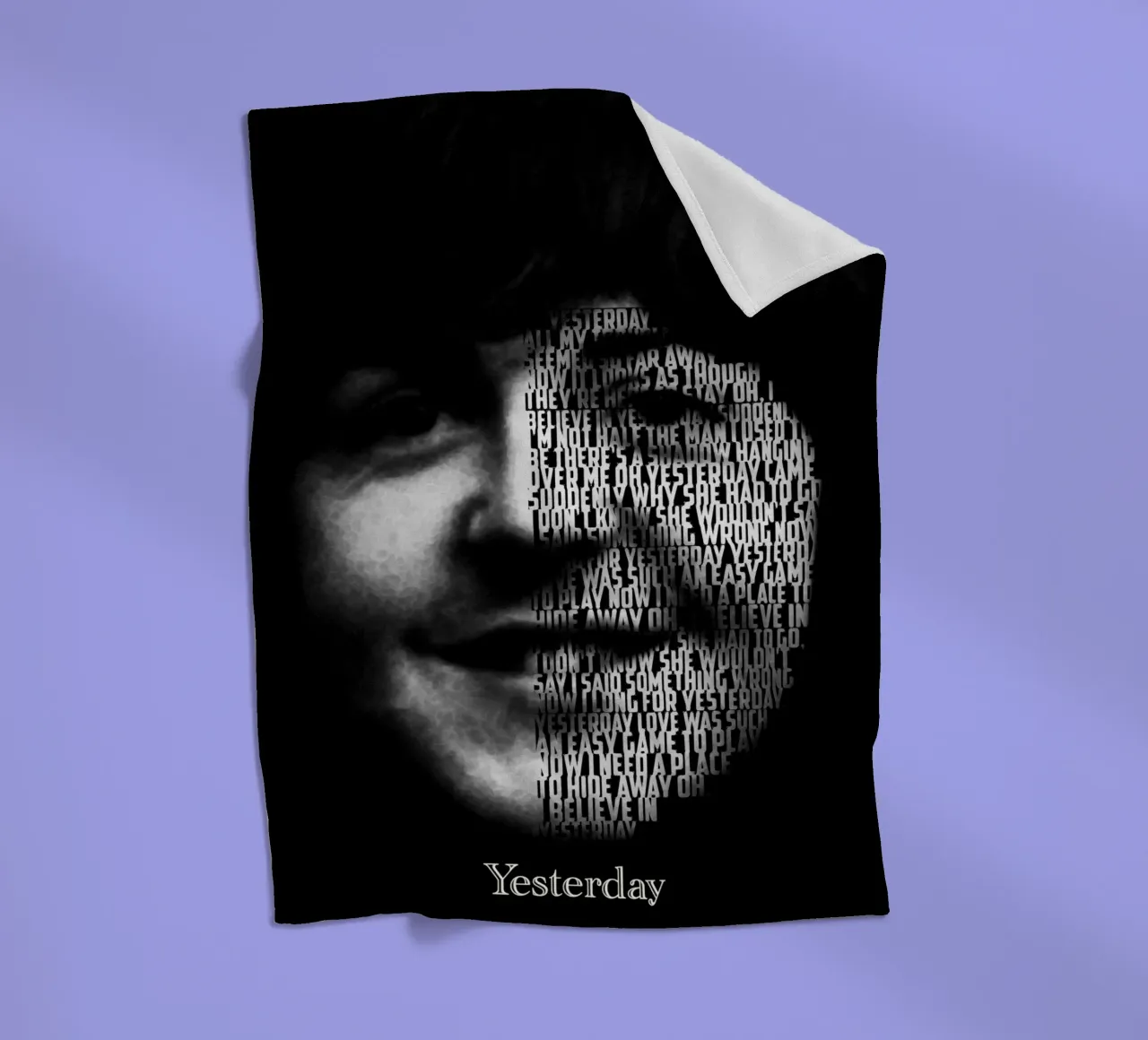 Gestern Textkunst Fleecedecke von Gunawan Rb