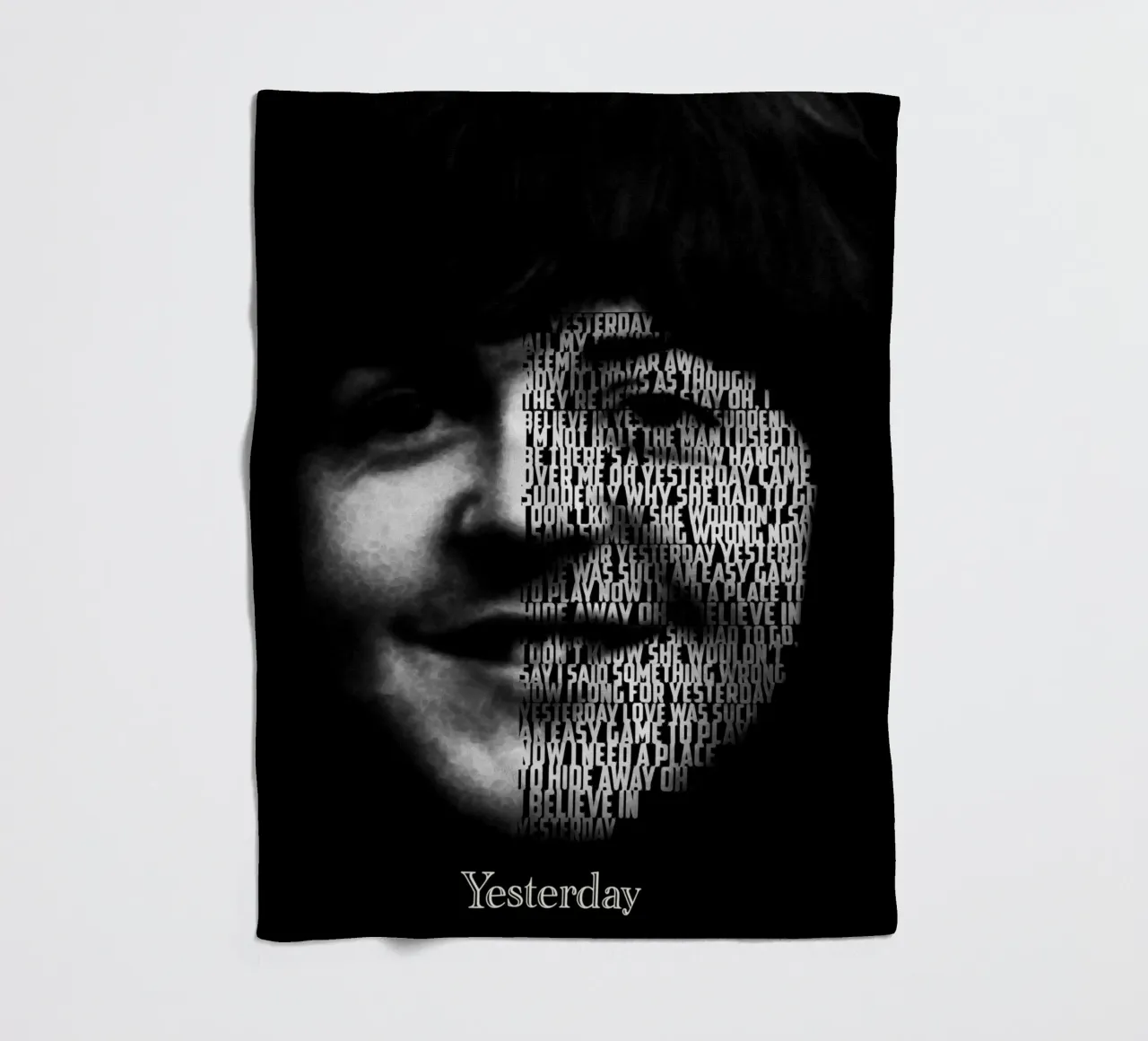 Gestern Textkunst Fleecedecke von Gunawan Rb