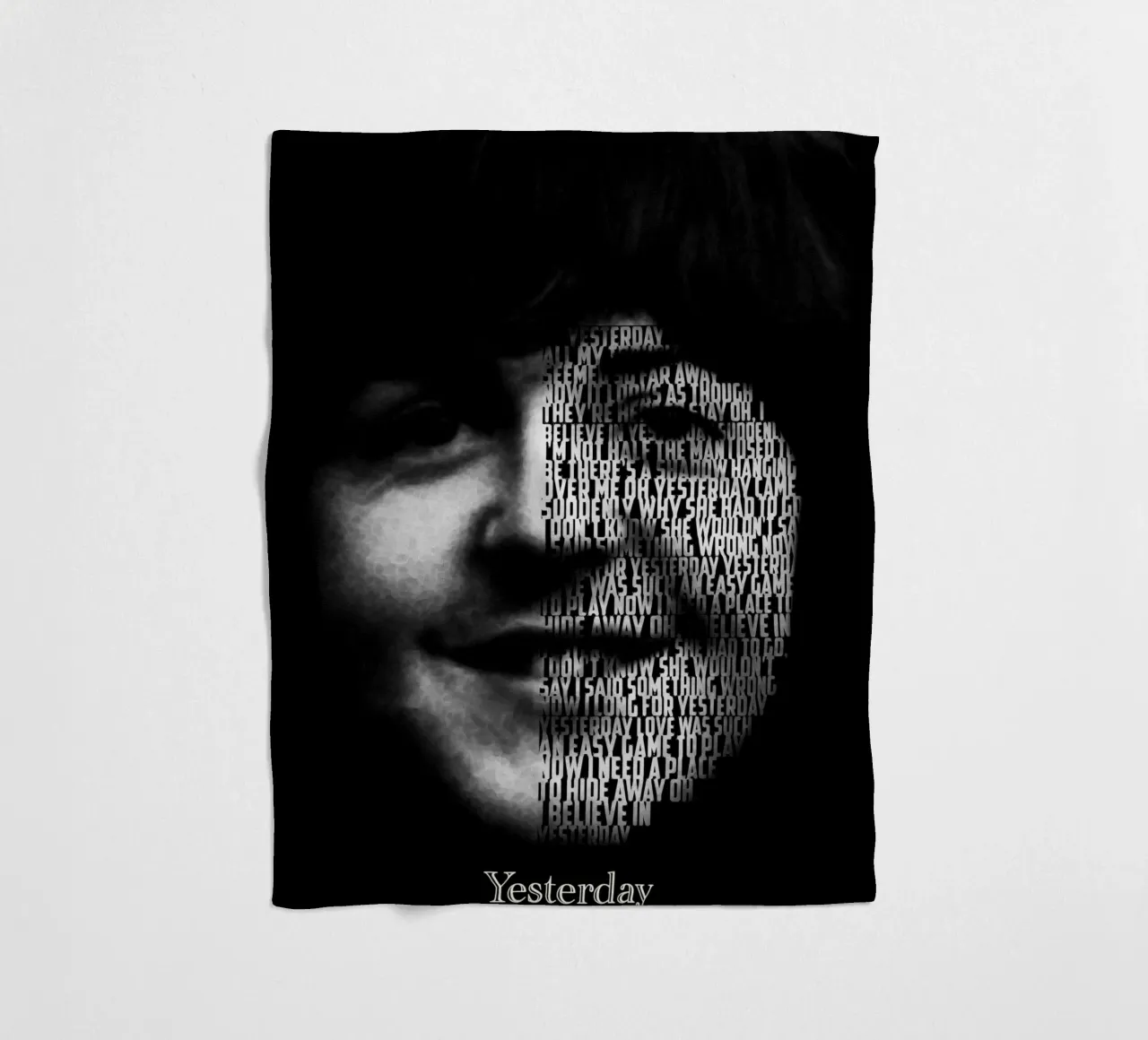 Gestern Textkunst Fleecedecke von Gunawan Rb