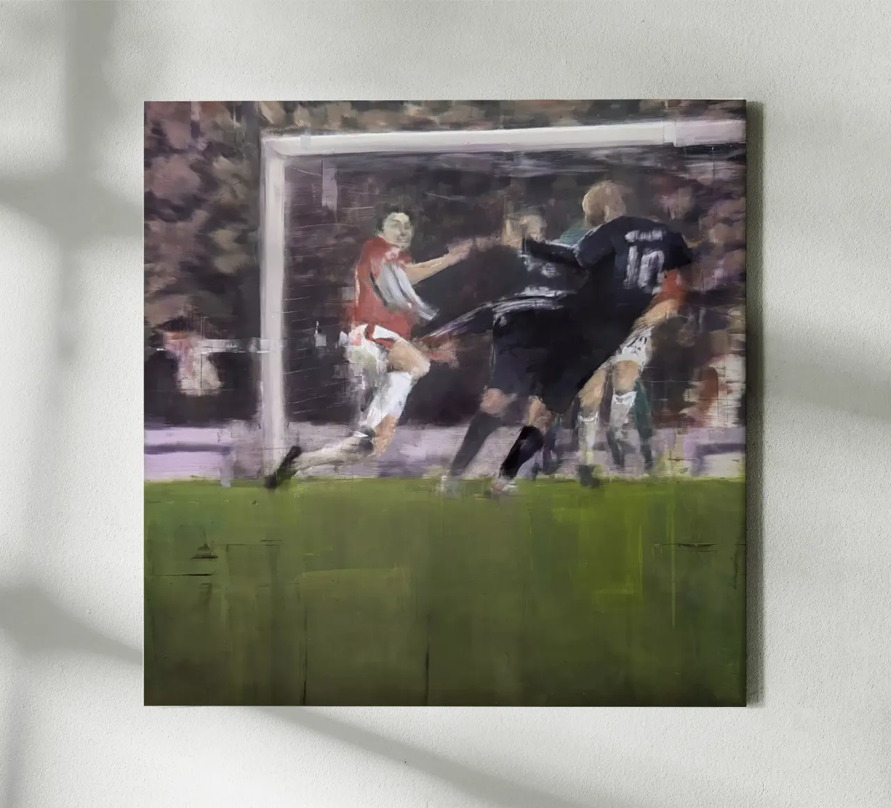 "AR_2010_04_07" Pintura Arien Robben Gol contra ManU lienzo con Marco flotante de Eduard Warkentin Art