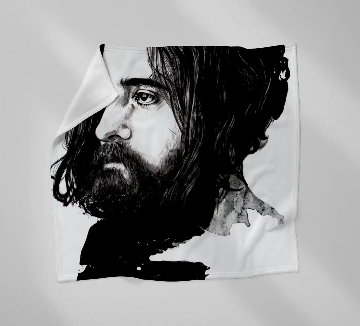 Beard fleece blanket by Agnes KR Patience