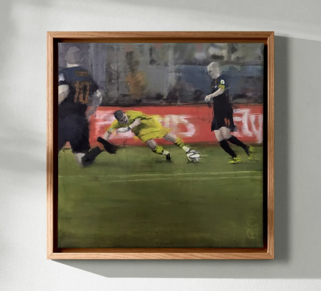 "AR_2014_06_14" Pittura Arien Robben Gol Coppa del Mondo 2014 tela con Cornice a cassetta da Eduard Warkentin Art