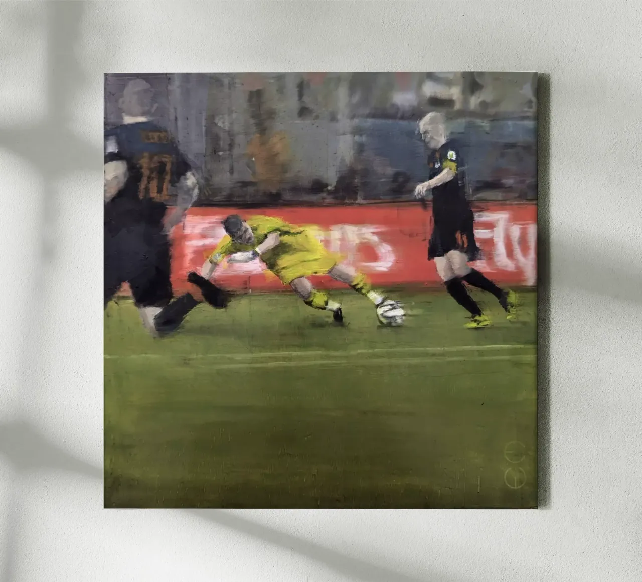 "AR_2014_06_14" Pittura Arien Robben Gol Coppa del Mondo 2014 tela con Cornice a cassetta da Eduard Warkentin Art