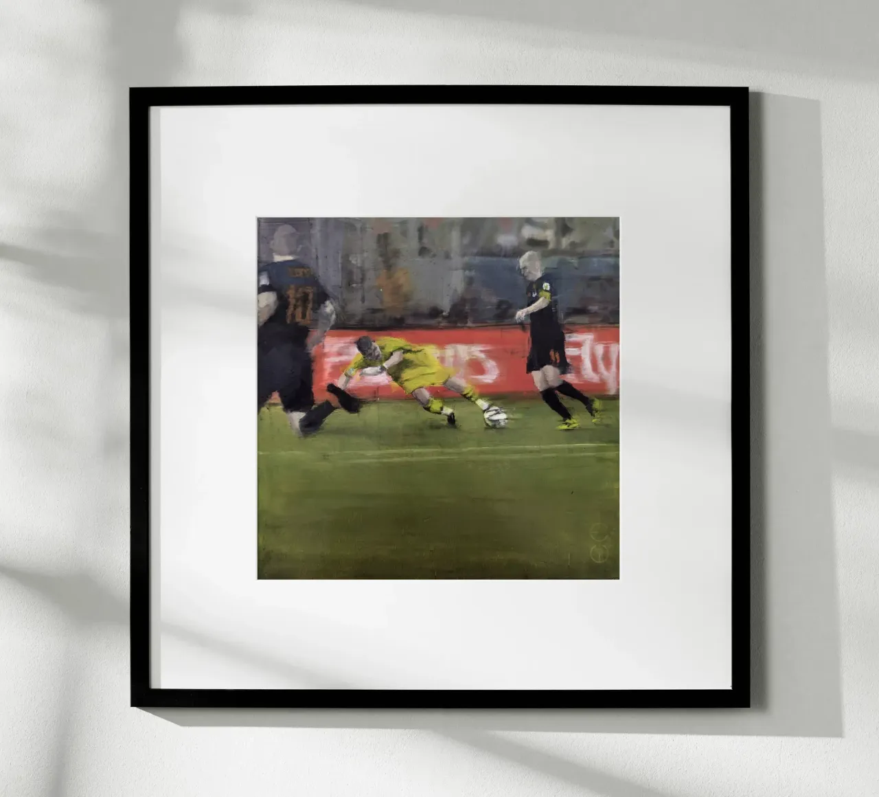 "AR_2014_06_14" Schilderij Arien Robben Doelpunt Wereldbeker 2014 poster met houten frame van Eduard Warkentin Art