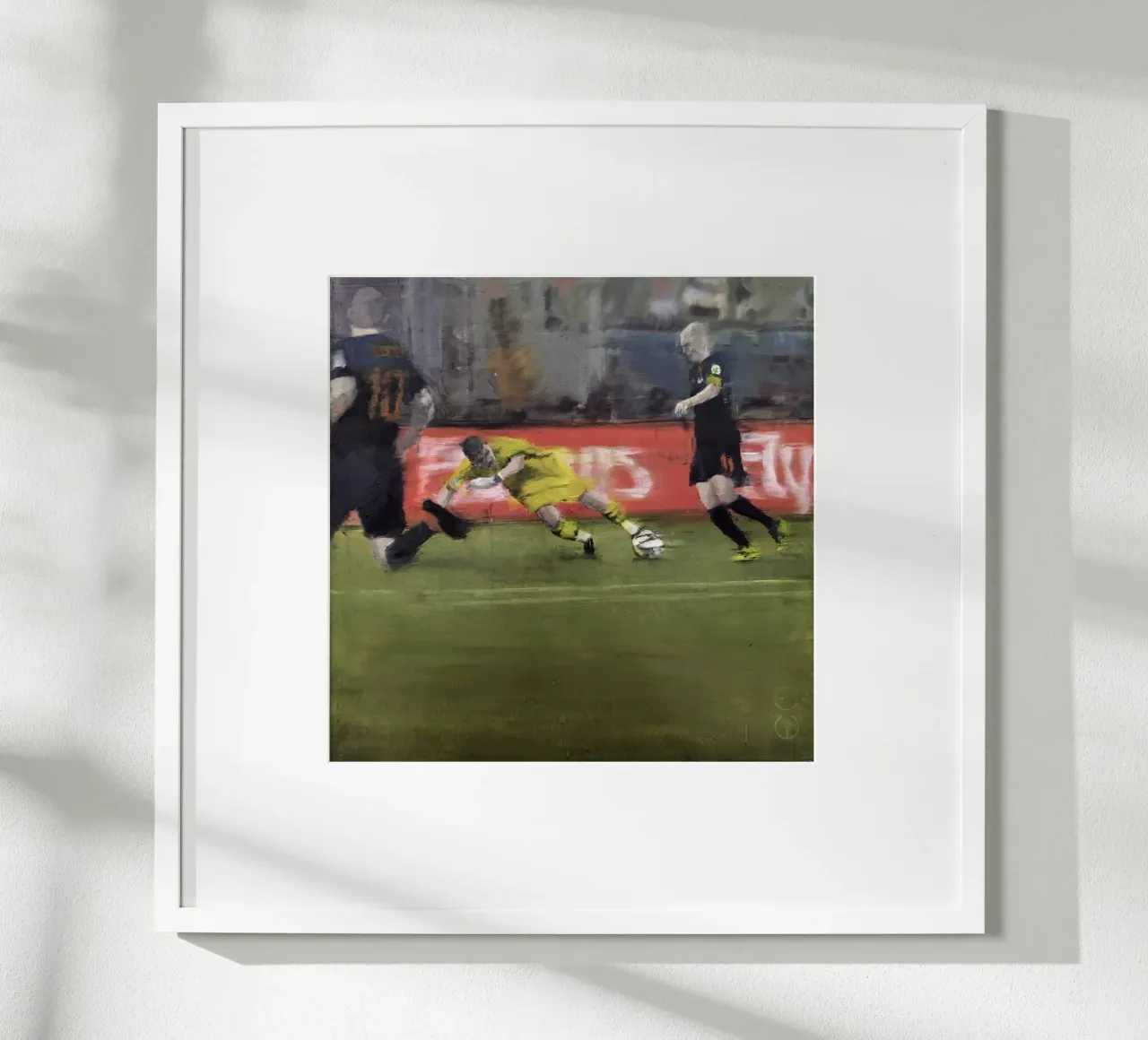 "AR_2014_06_14" Schilderij Arien Robben Doelpunt Wereldbeker 2014 poster met houten frame van Eduard Warkentin Art