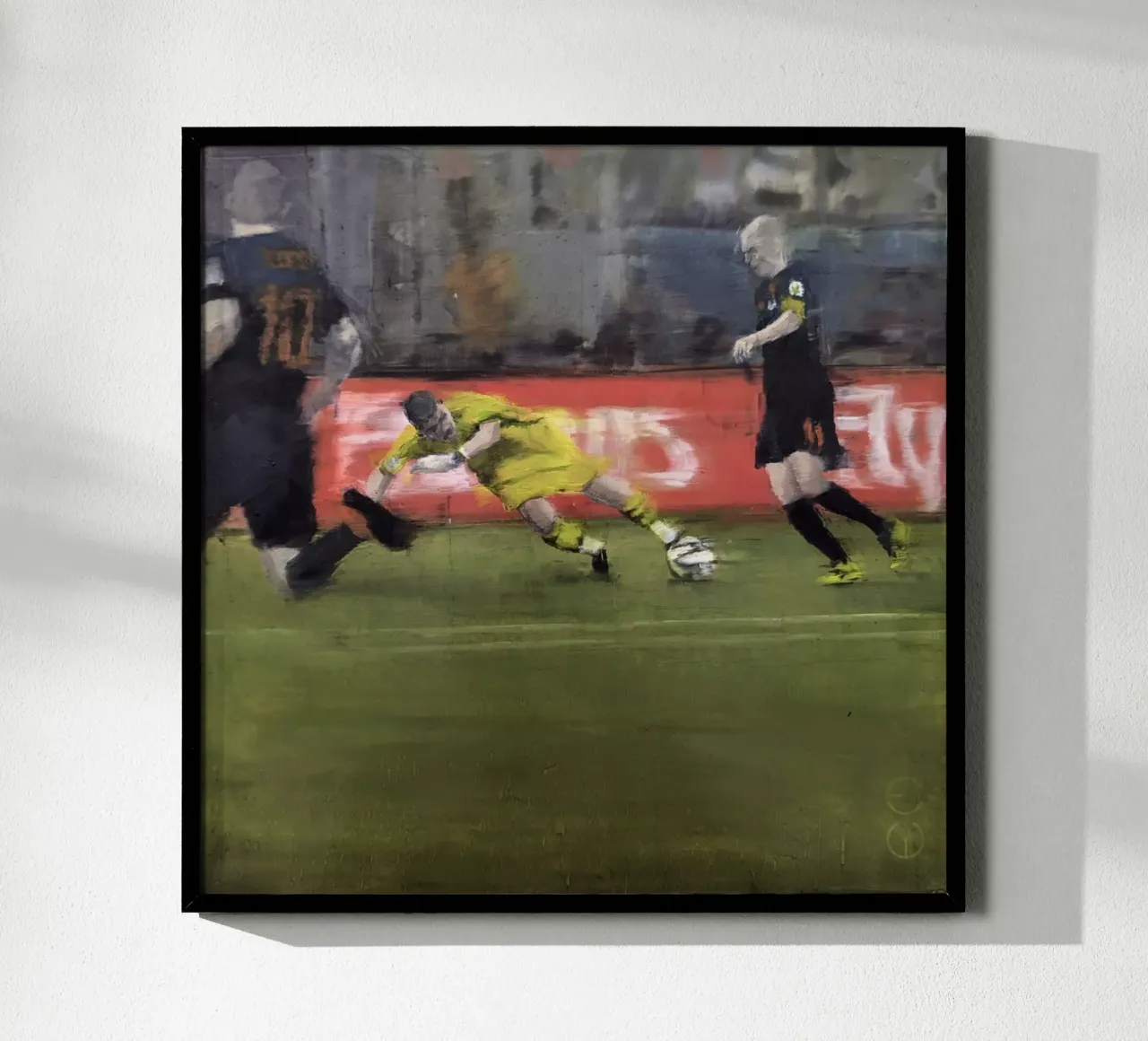 "AR_2014_06_14" Schilderij Arien Robben Doelpunt Wereldbeker 2014 poster met houten frame van Eduard Warkentin Art
