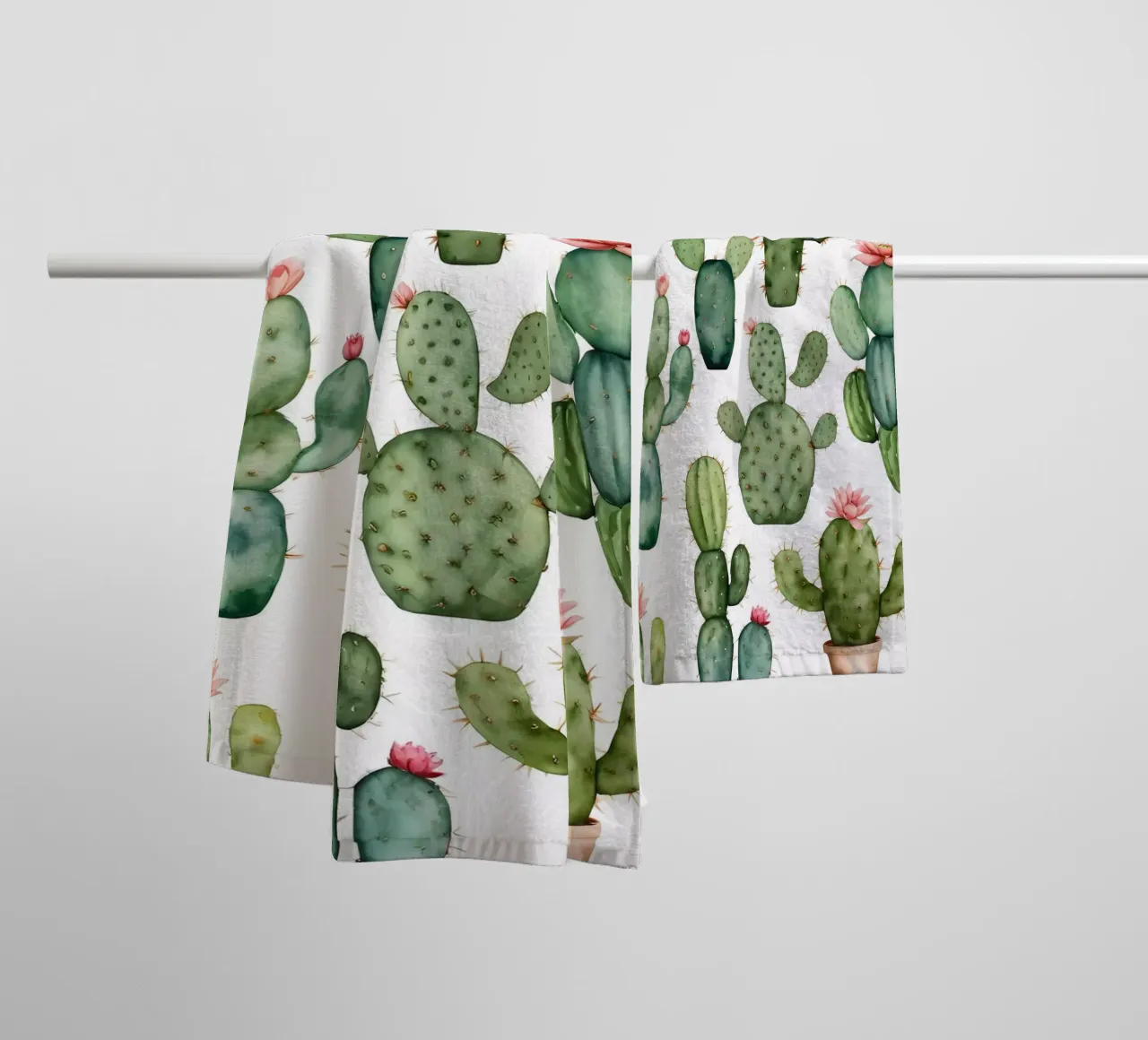 Délice du désert : Une collection d'aquarelles de cactus serviette de bain de Artistic-shop