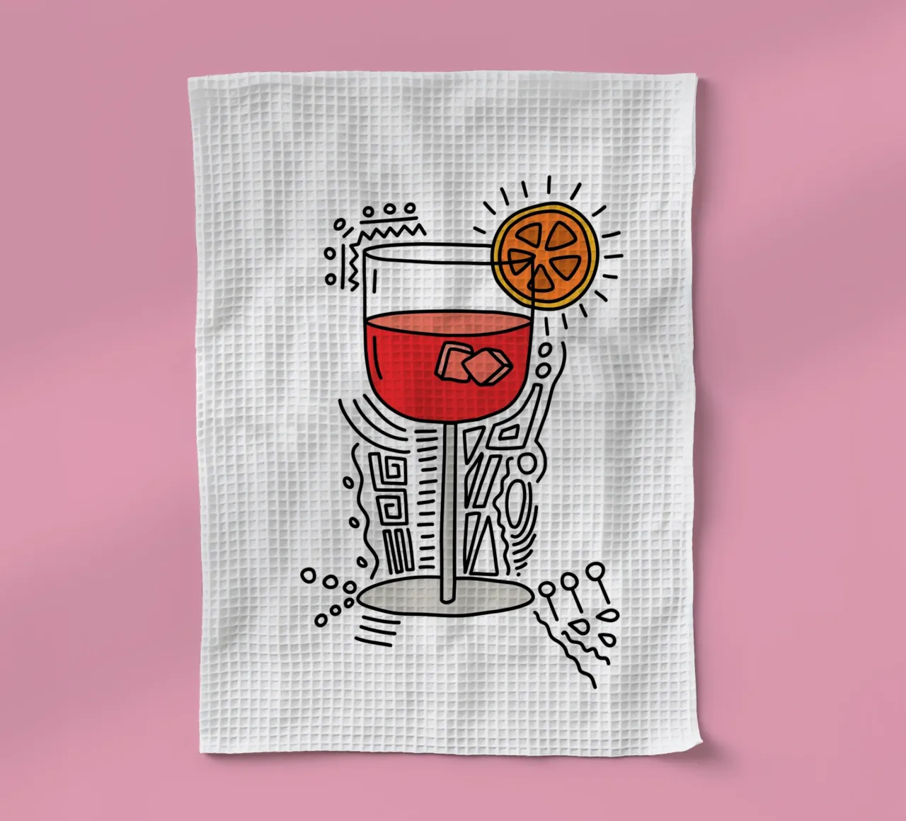 Holy Aperol tea towel by Constanze Art Direction