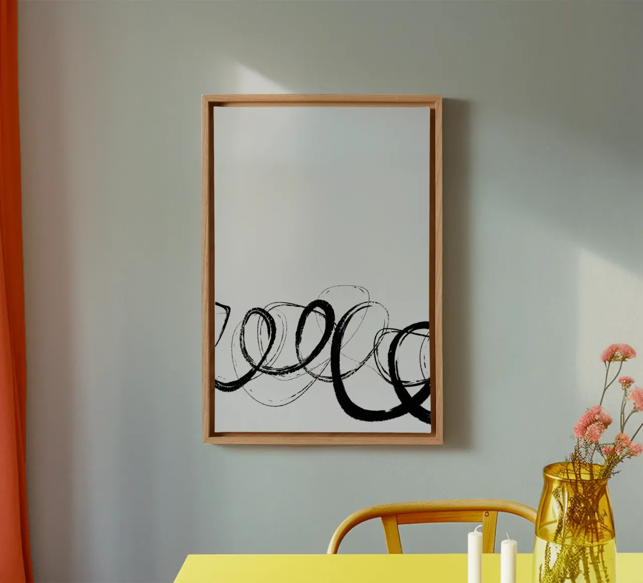 Wild Strokes No 4 canvas met Baklijst van treechild