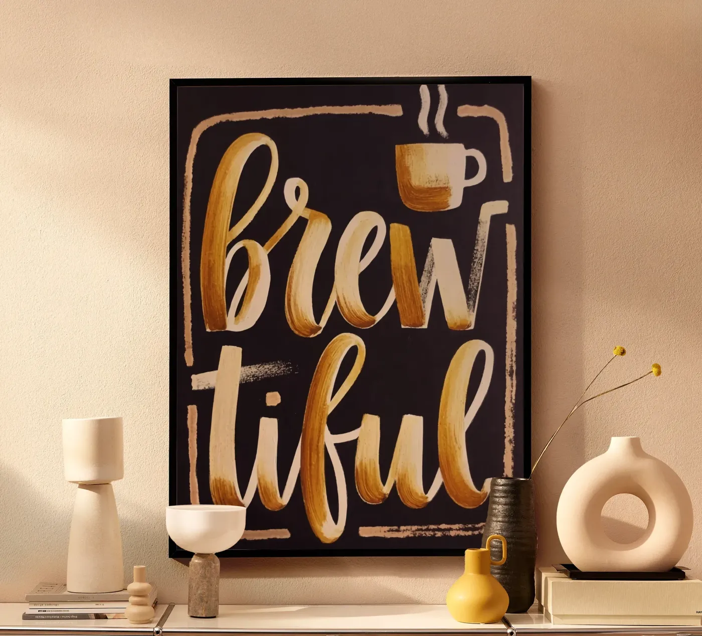 Brew-tiful | Coffee Typography poster by 20 Farben