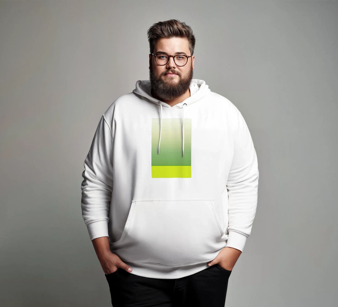 Zen Stripes design grafico minimale felpa con cappuccio da Stoian Hitrov