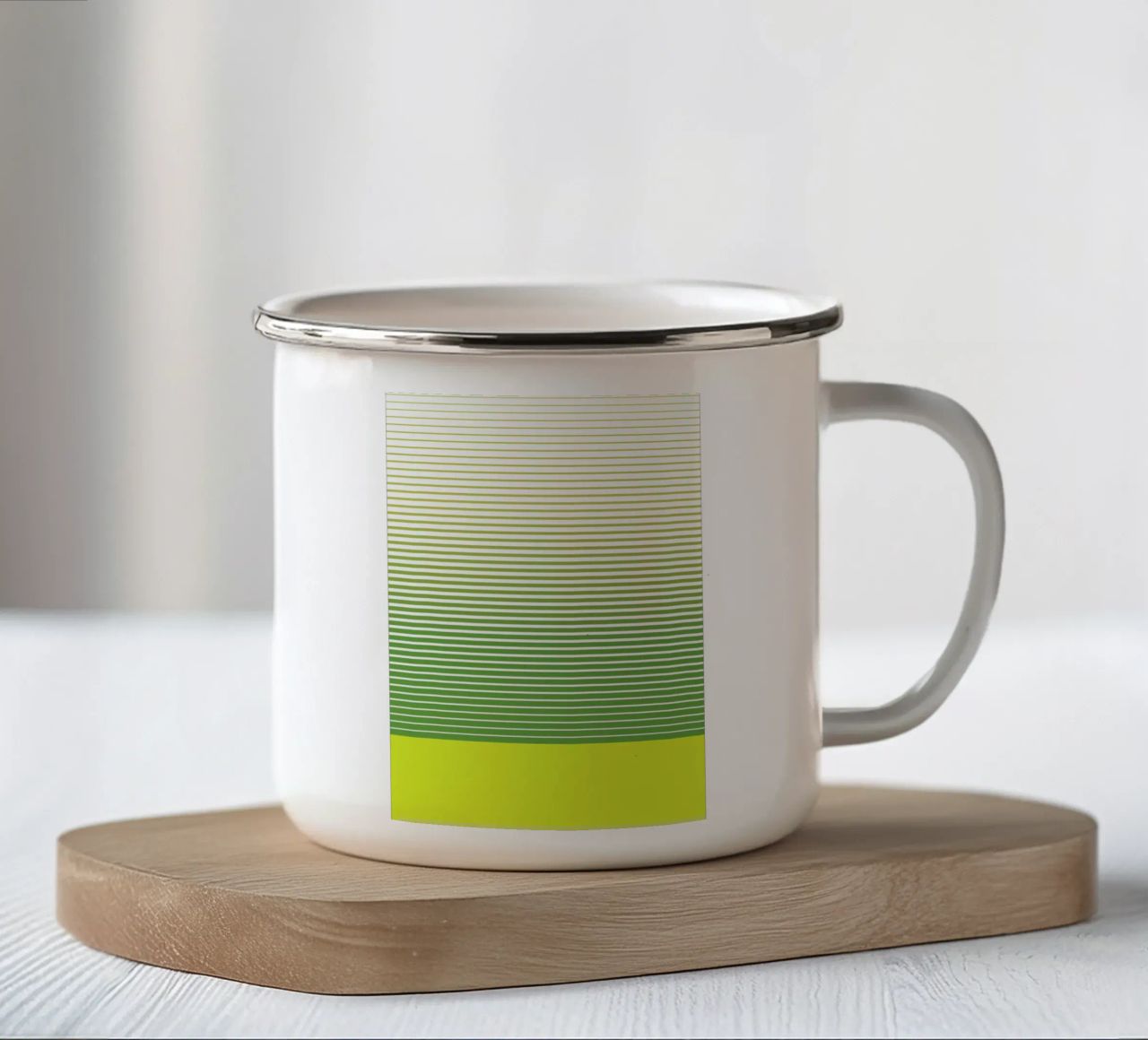 Zen Stripes design grafico minimale tazza in smalto da Stoian Hitrov