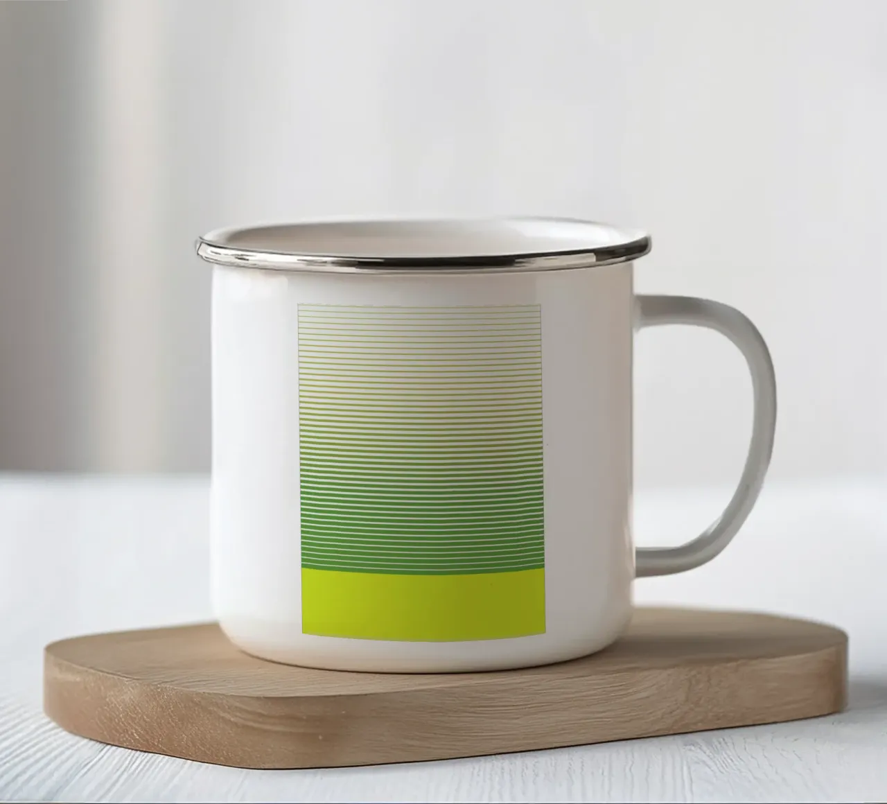 Zen Stripes minimaal grafisch ontwerp emaille mok van Stoian Hitrov