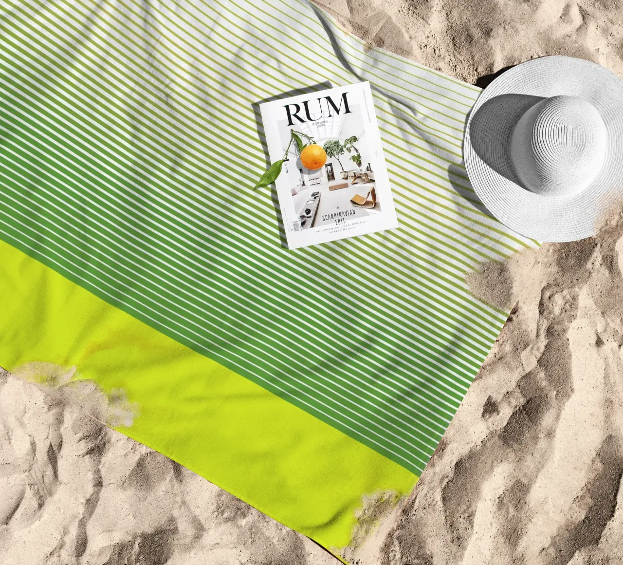 Diseño gráfico minimalista Zen Stripes toalla de playa de Stoian Hitrov