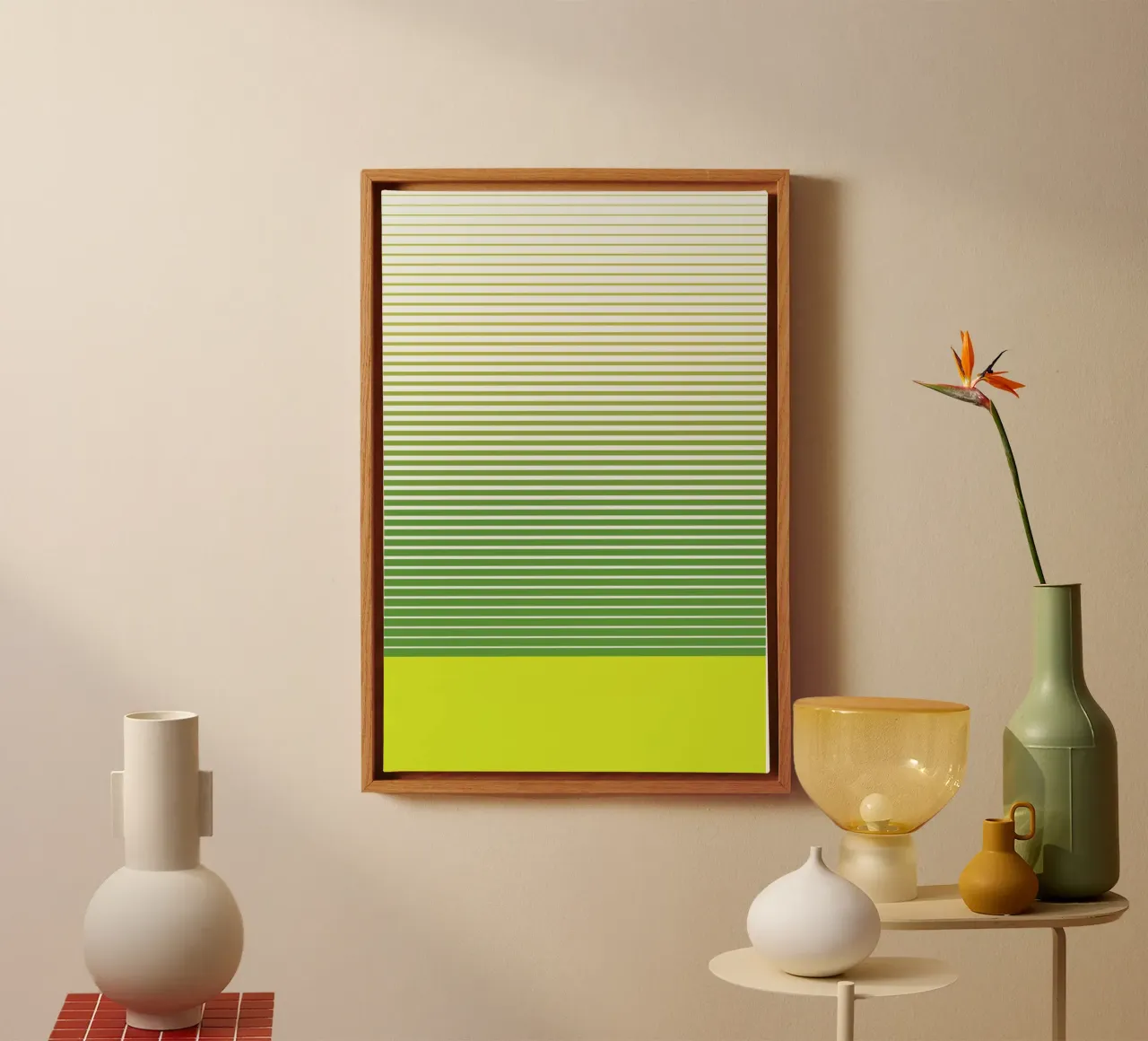 Zen Stripes design grafico minimale tela con Cornice a cassetta da Stoian Hitrov