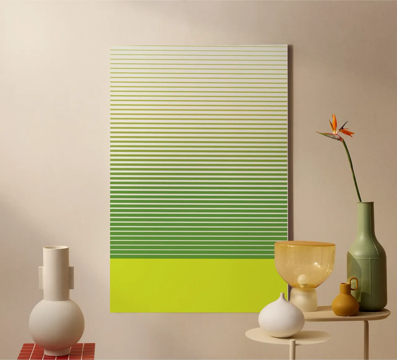 Zen Stripes design grafico minimale tela con Cornice a cassetta da Stoian Hitrov