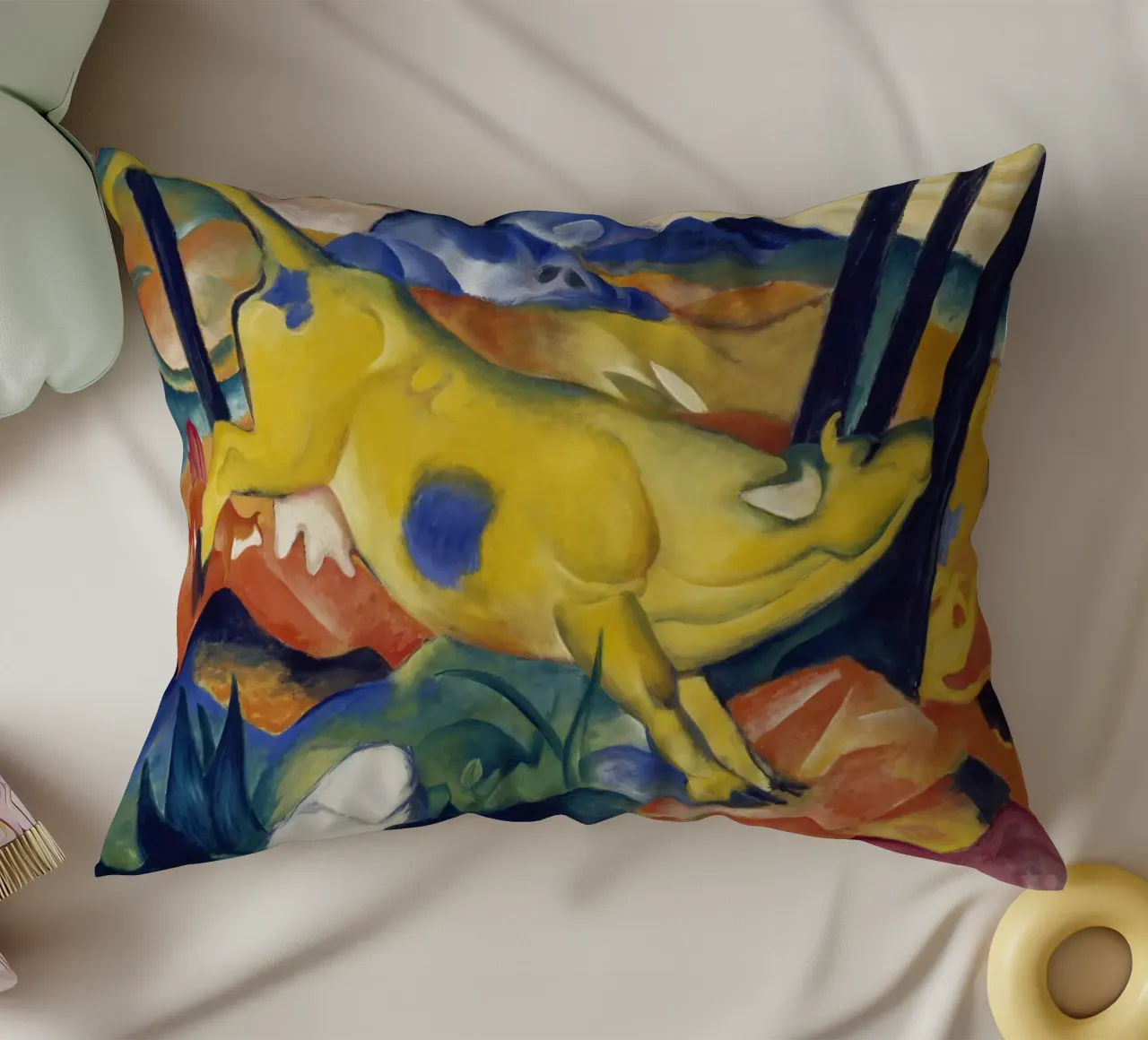Franz Marc - Mucca gialla cuscino da ARTOTHEK
