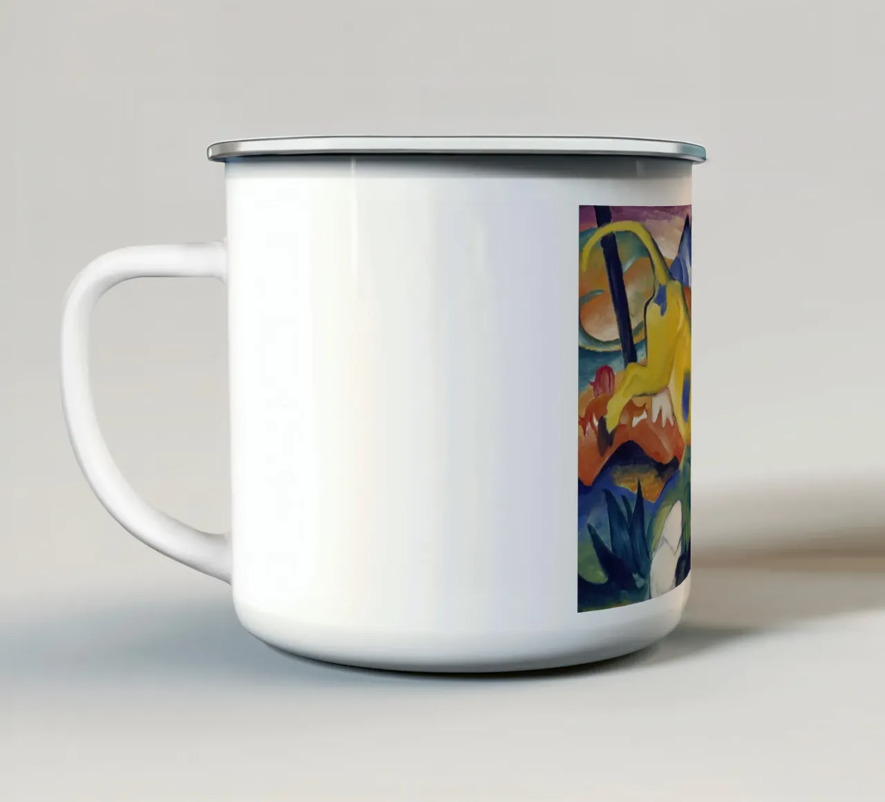 Franz Marc - Vache jaune mug en émail de ARTOTHEK