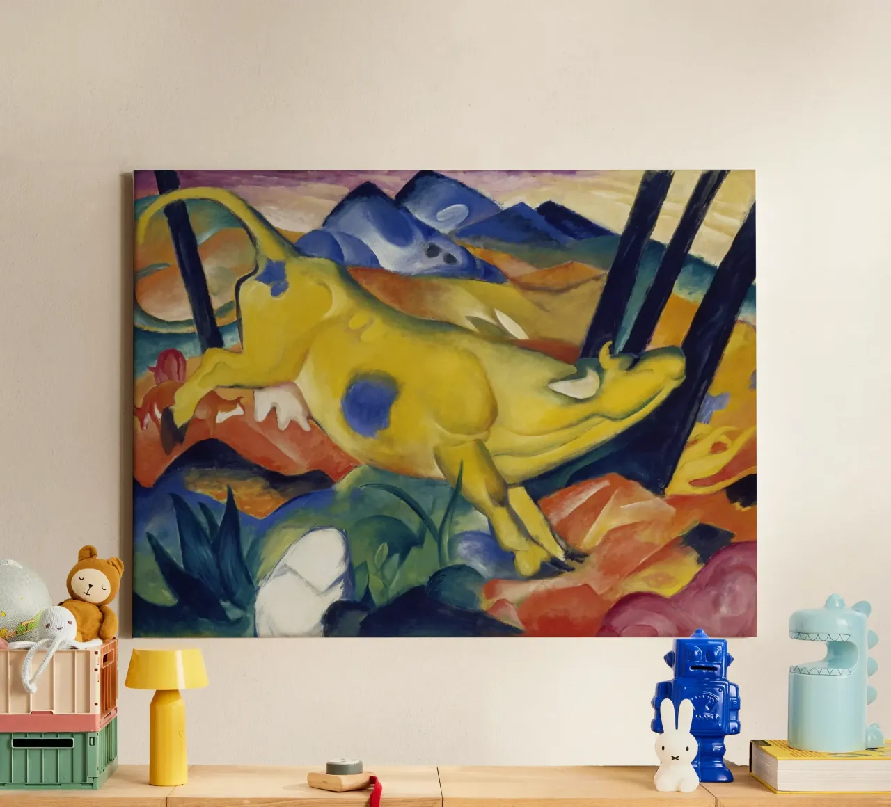 Franz Marc - Mucca gialla tela con Cornice a cassetta da ARTOTHEK