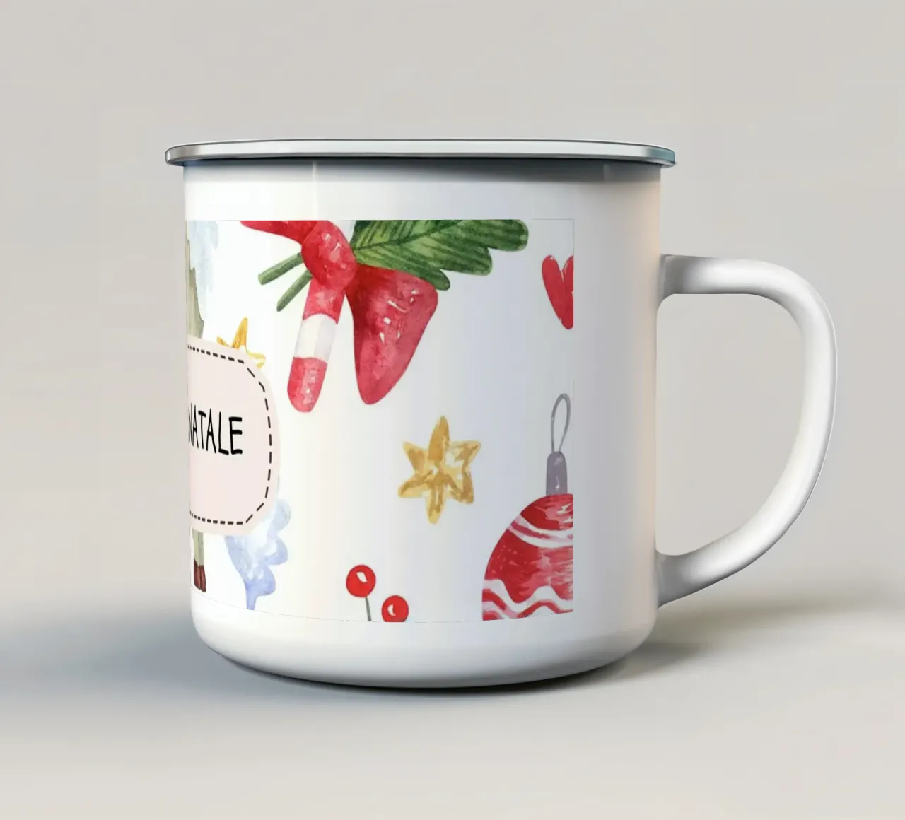 BUON NATALE! Frohe Weihnachten tazza in smalto da mondomalino